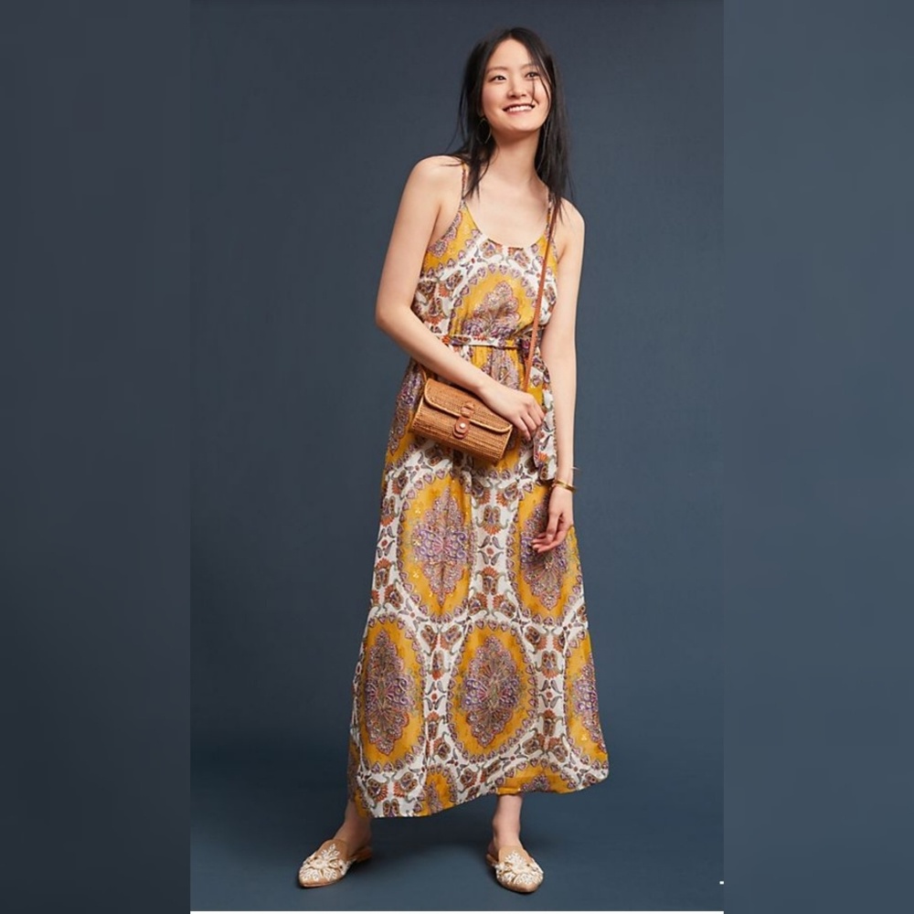 Anthropologie akemi kin Medallion Maxi dress